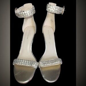 Marc Fisher Braelin Braided ankle strap, microsuede sandal, sz 10M